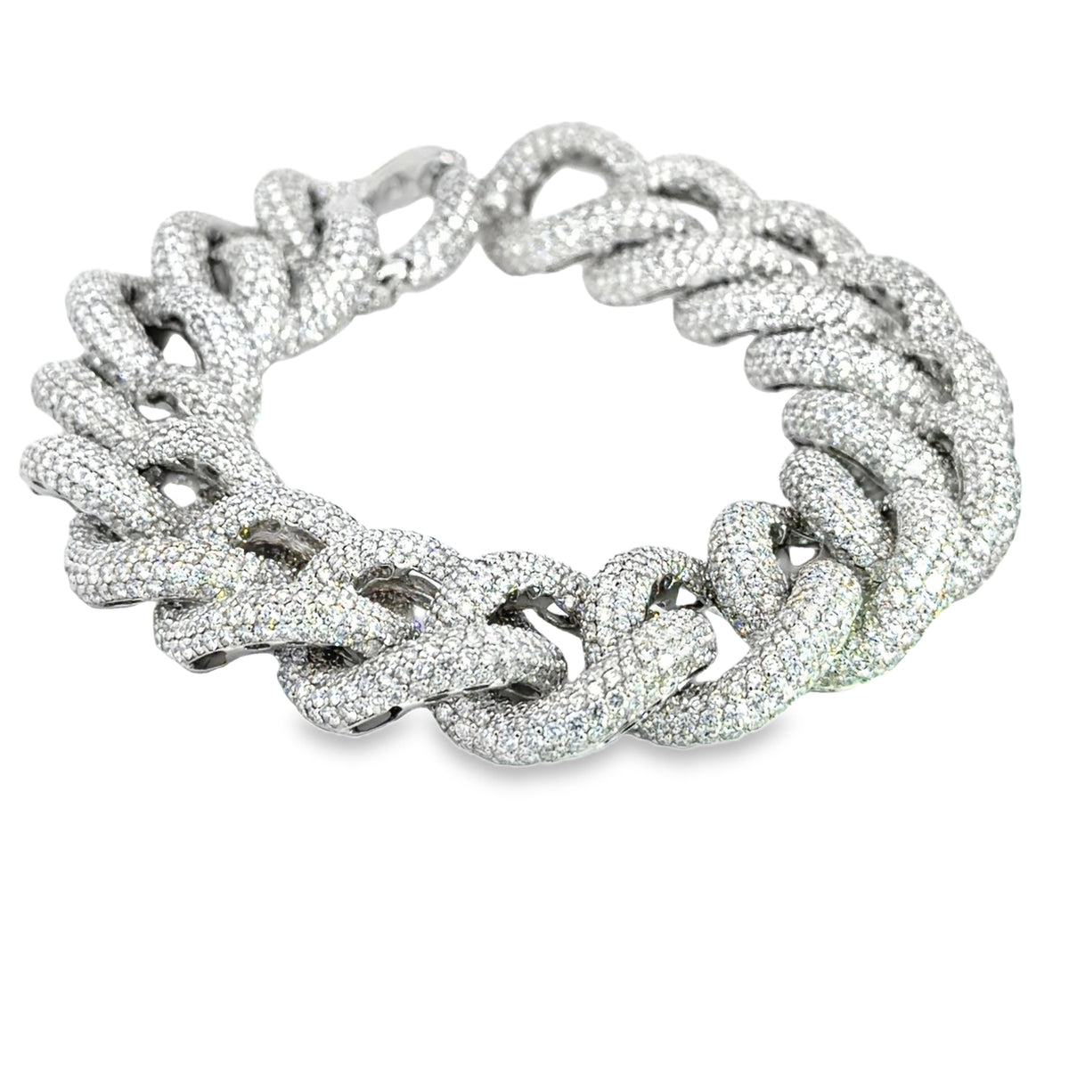 LEO PIZZO 18KW PAVE LINK BRACELET