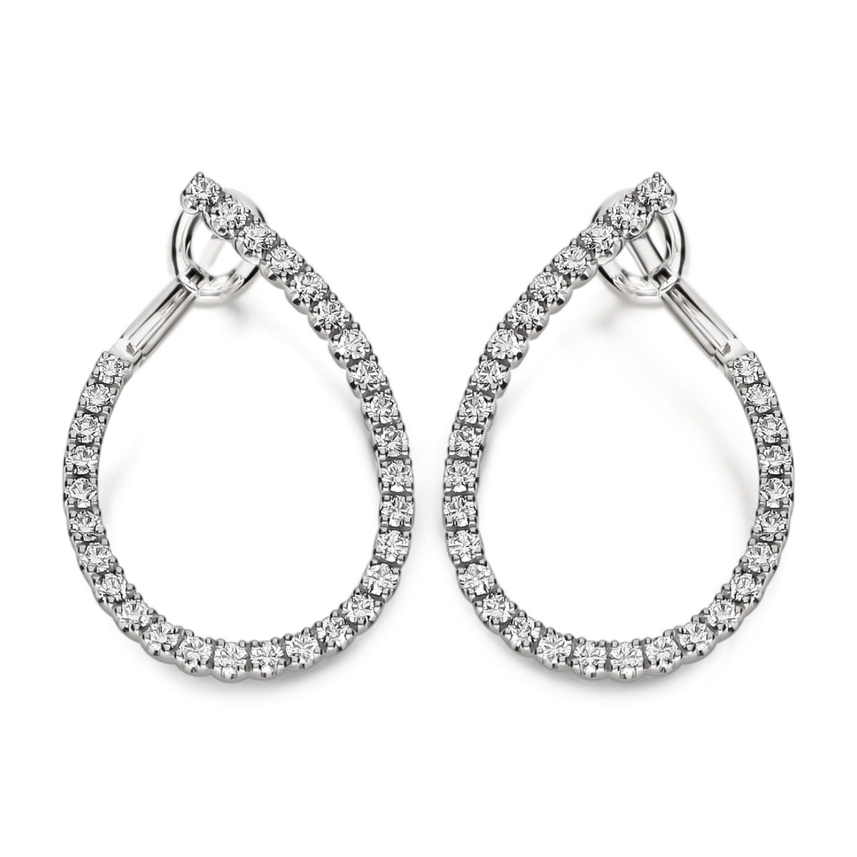 LEO PIZZO 18KW DIAMOND HOOP EARRINGS