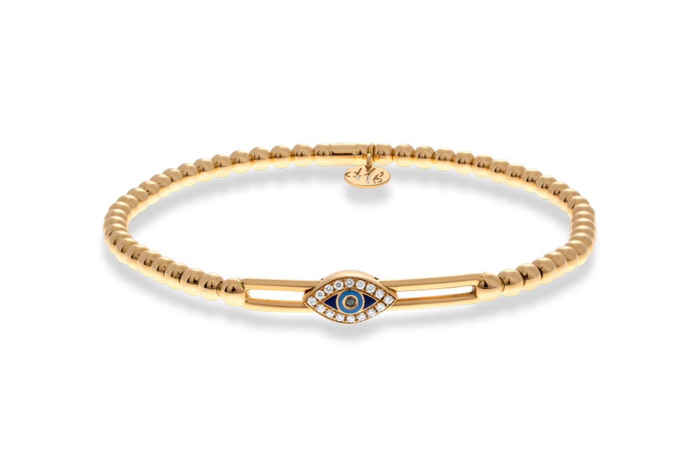 HULCHI BELLUNI EVIL EYE TRESORE STRETCH BRACELET