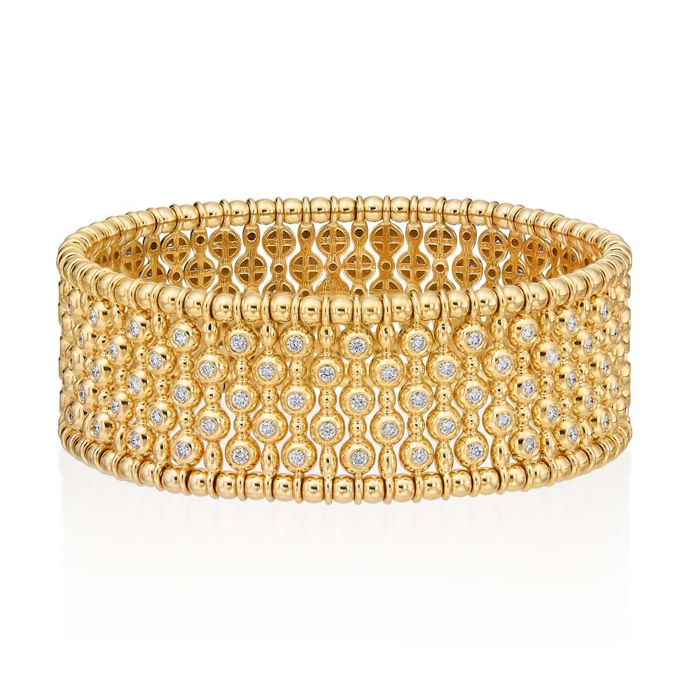 HULCHI BELLUNI 18KY WIDE DIAMOND TRESORE BRACELET