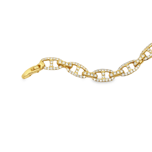 18KY DIAMOND LINK BRACELET