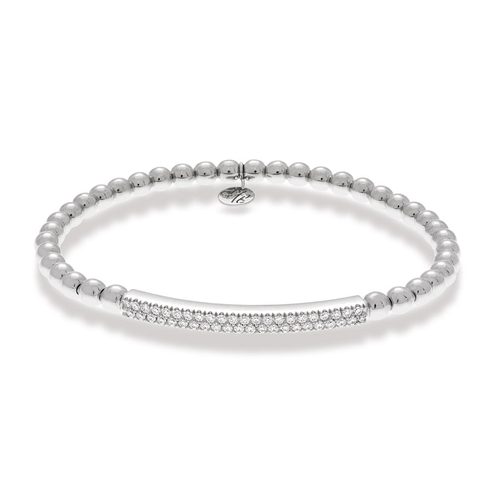 HULCHI BELLUNI 18KW DIAMOND TRESORE STRETCH BRACELET