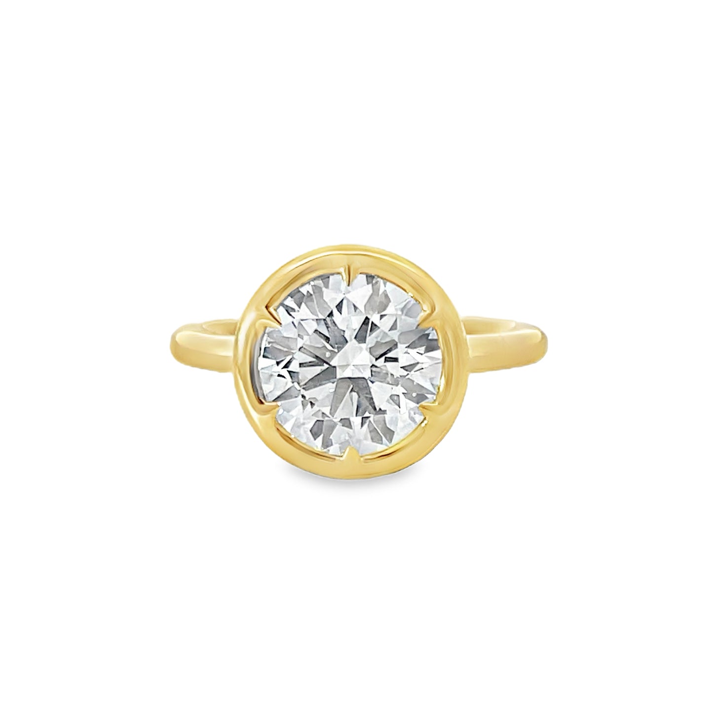 RAHAMINOV 18KY ROUND BEZEL SET DIAMOND RING