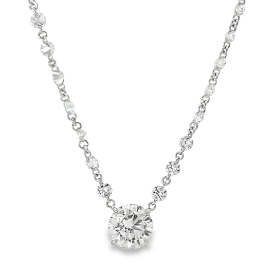 18KW DIAMOND STATION WITH DROP DIAMOND NECKLACE