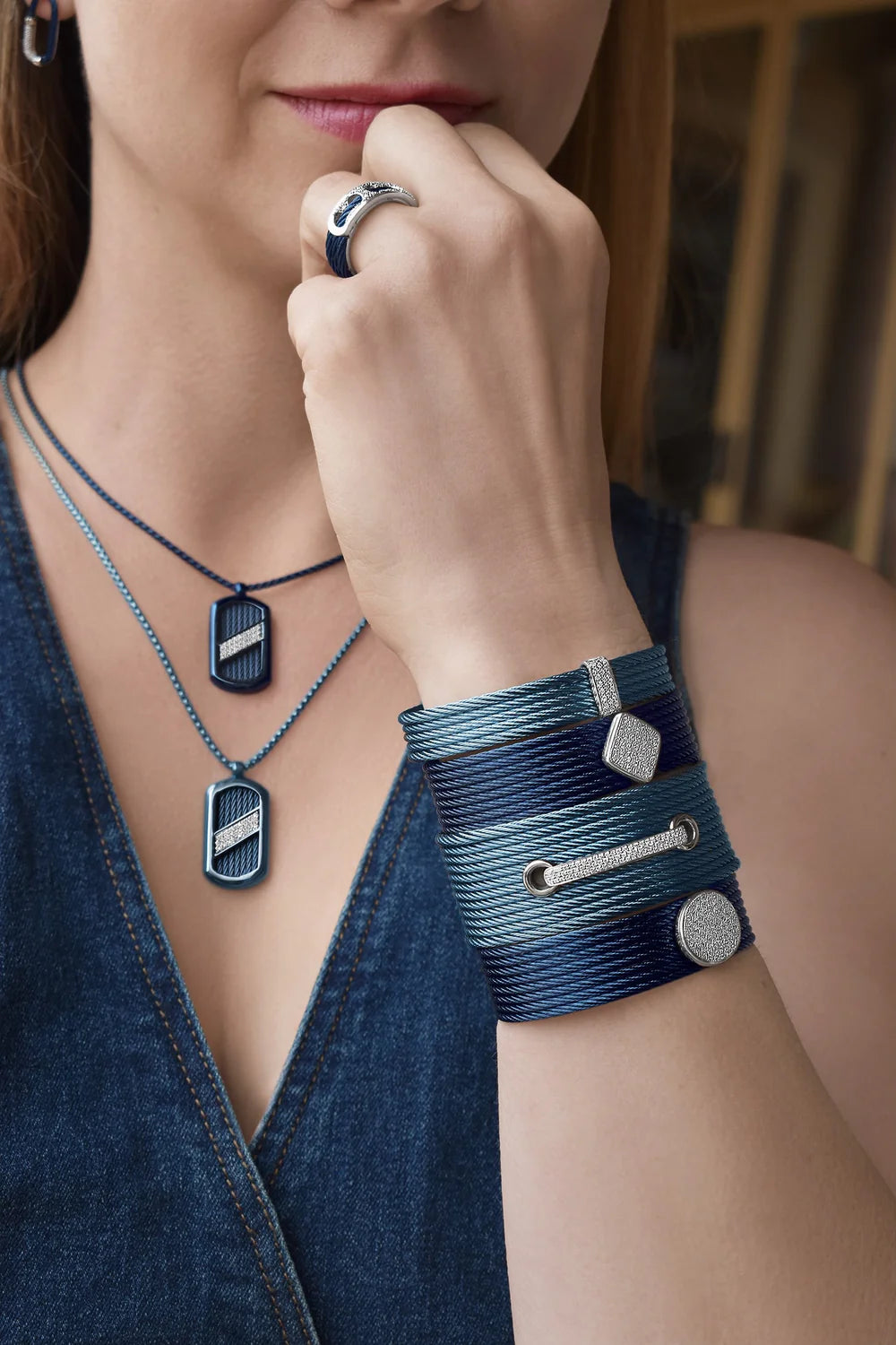 ALOR ID TAG SASH NECKLACE