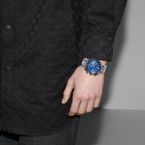 41MM SS GUCCI INTLOCKING G CHRONO BLUE DIAL
