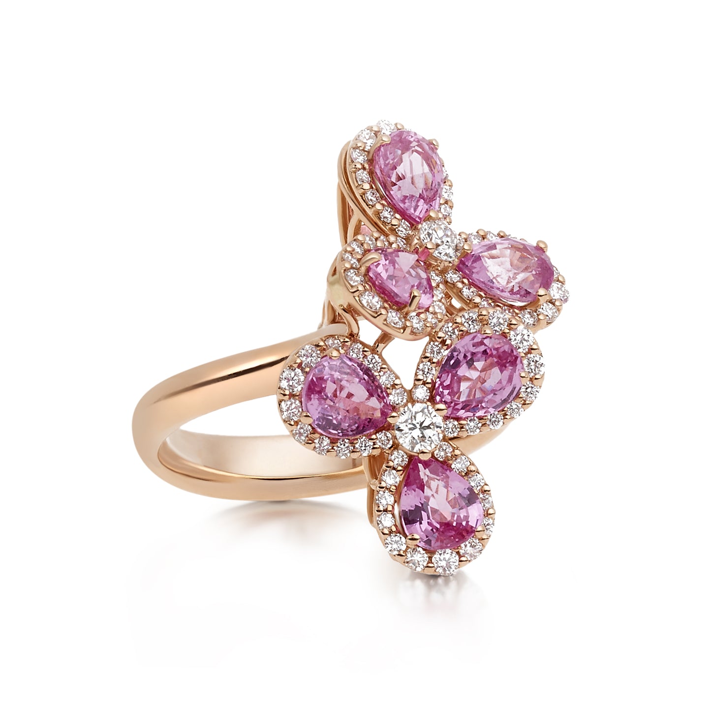 LEO PIZZO 18KR DIAMOND AND PINK SAPPHIRE RING