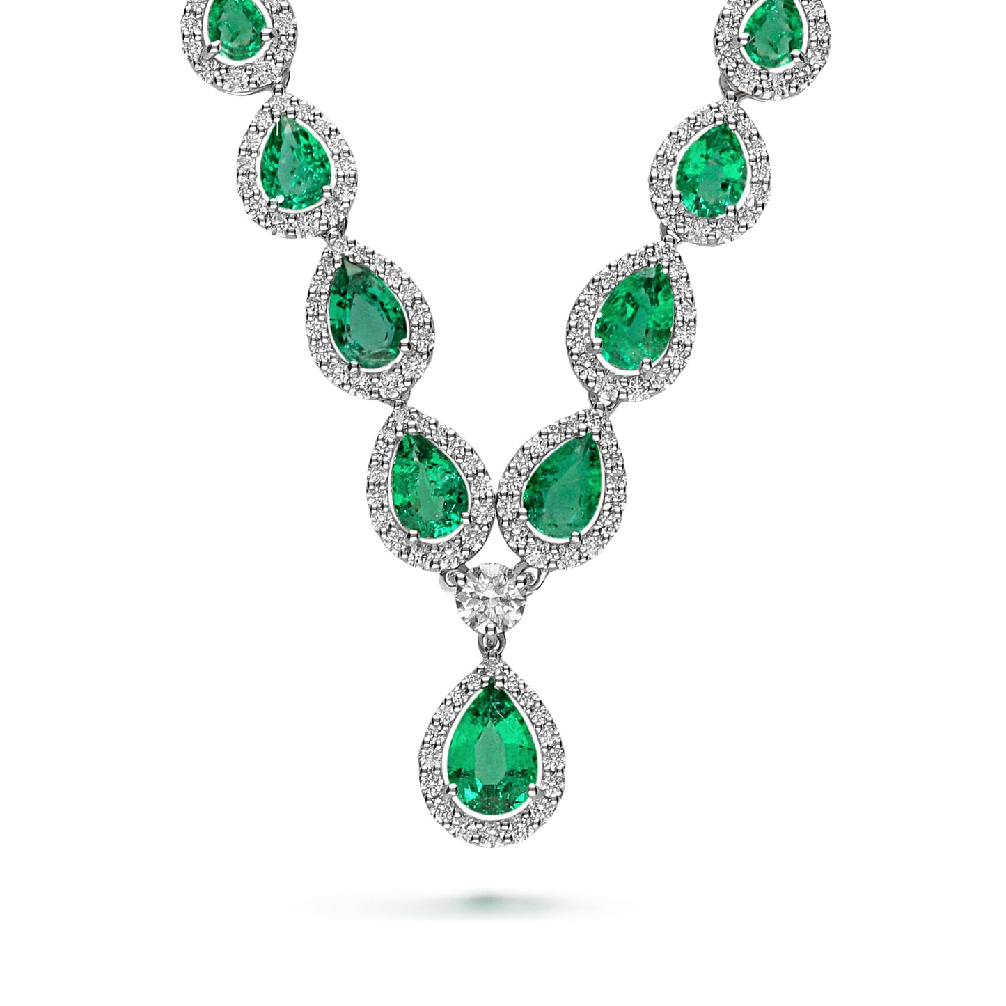 LEO PIZZO 18KW DIAMOND AND EMERALD NECKLACE
