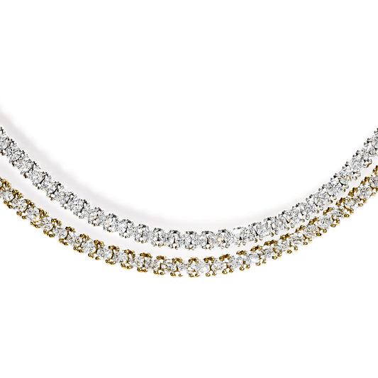 LEO PIZZO 18KYW DOUBLE ROW TENNIS NECKLACE