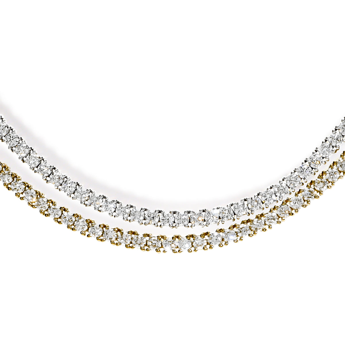 LEO PIZZO 18KYW DOUBLE ROW TENNIS NECKLACE
