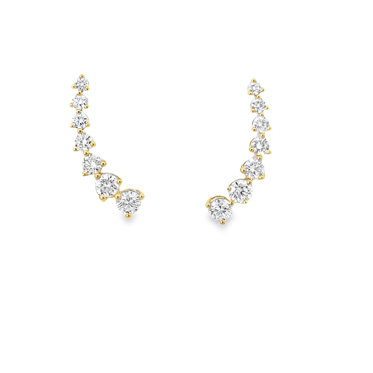 18KY 7 DIAMOND EAR CLIMBERS