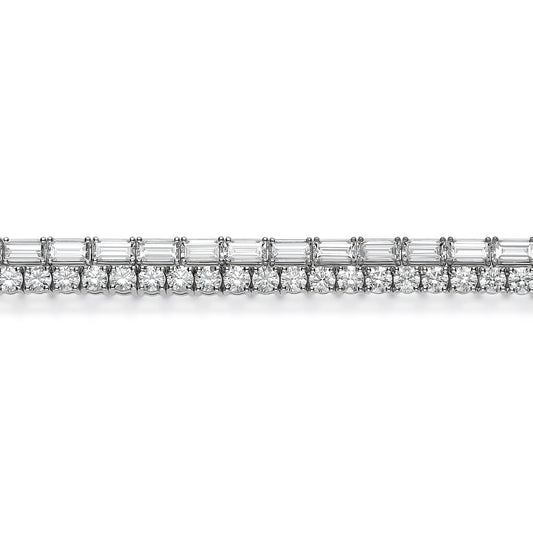 LEO PIZZO 18KW ROUND AND BAGUETTE DIAMOND BRACELET