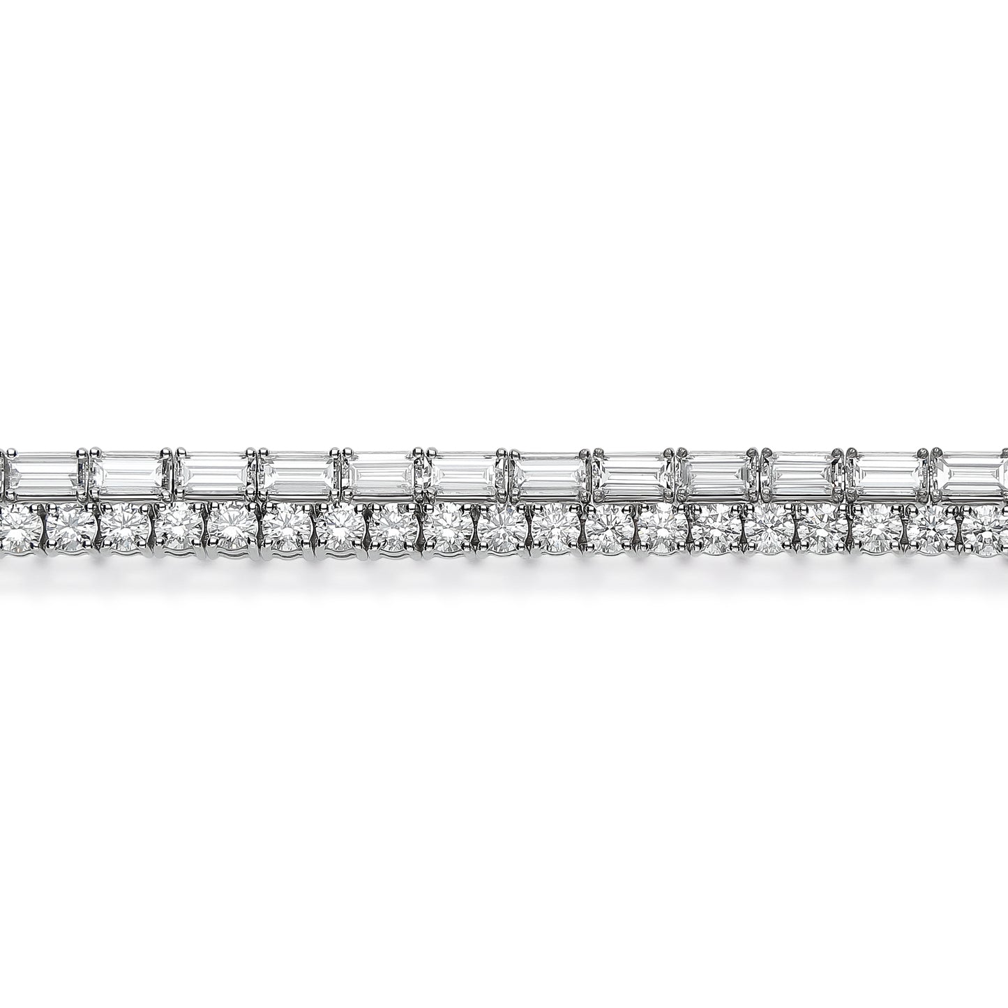 LEO PIZZO 18KW ROUND AND BAGUETTE DIAMOND BRACELET