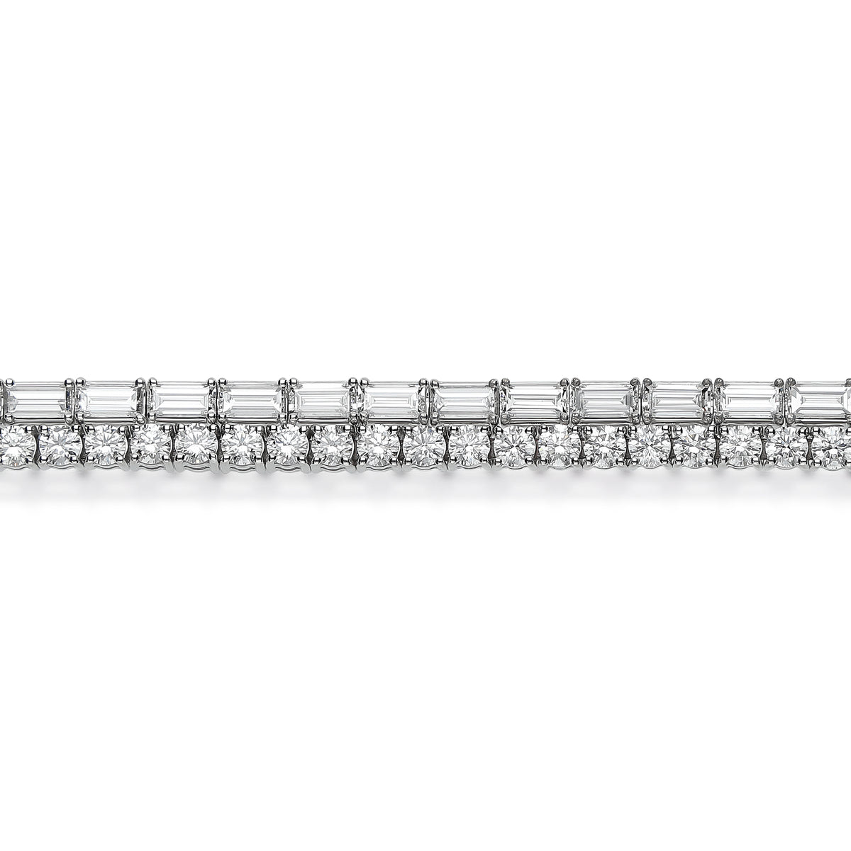 LEO PIZZO 18KW ROUND AND BAGUETTE DIAMOND BRACELET