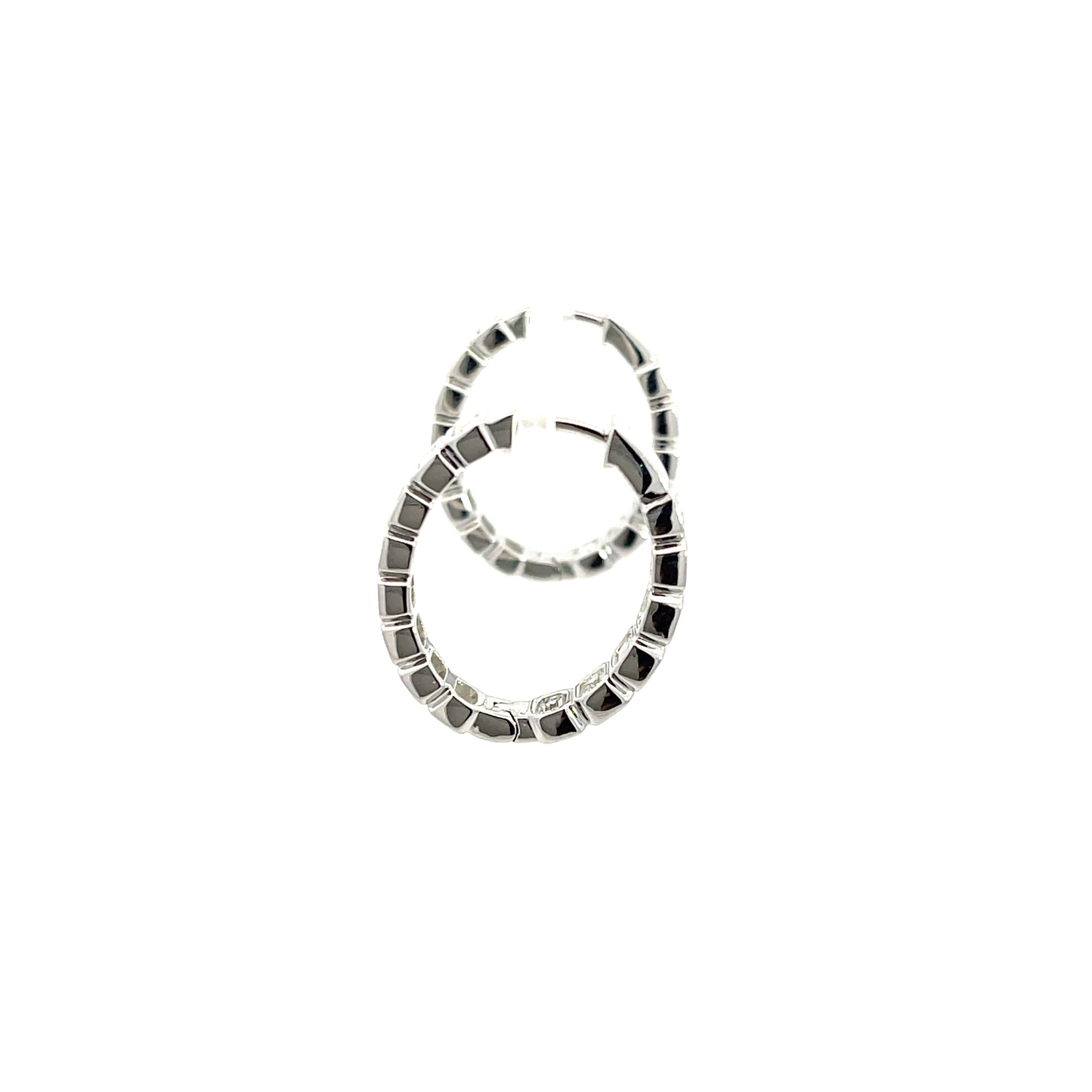 18KW EM CUT DIA 2.93CT HOOP EARRINGS