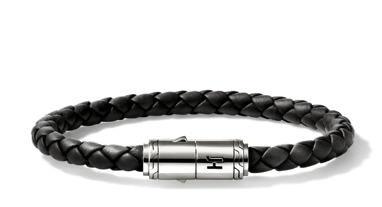 SS 6MM LEATHER BRACELET