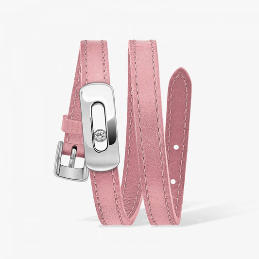 MESSIKA MY MOVE CALFSKIN BABY PINK BRACELET