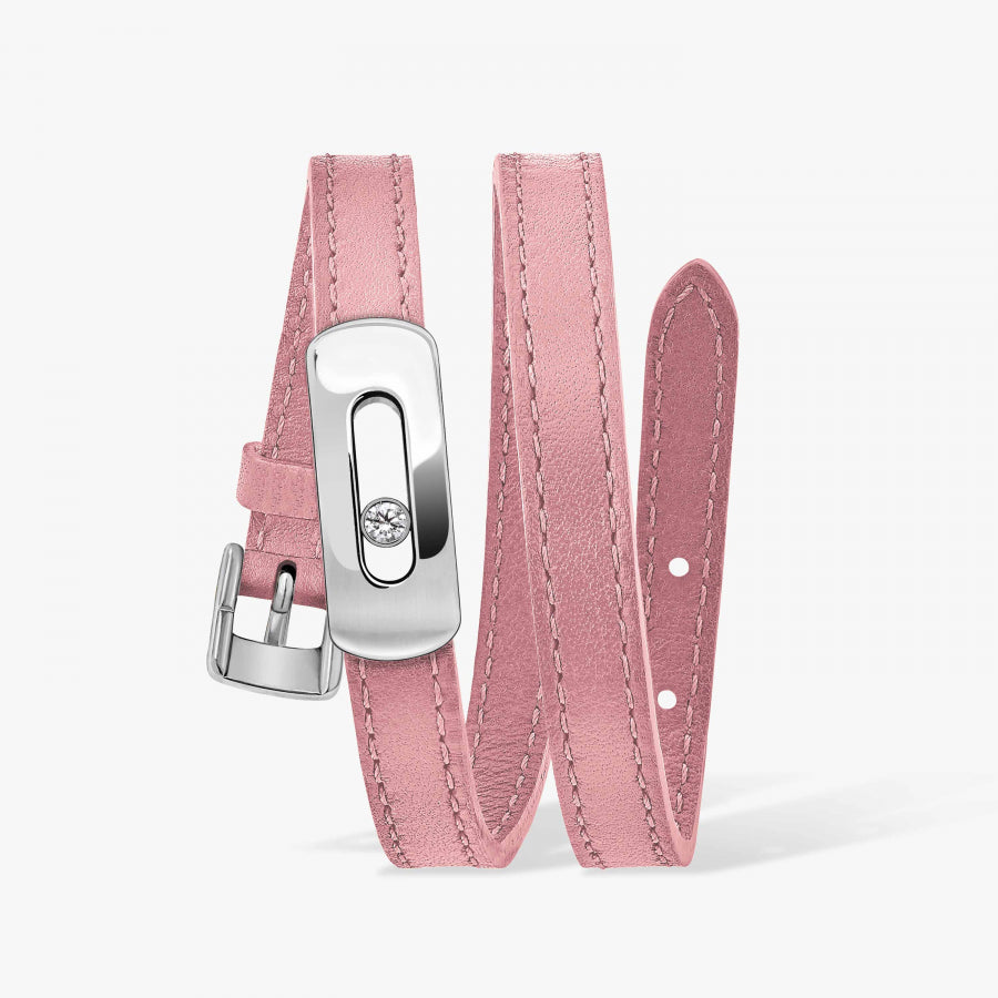 MESSIKA MY MOVE CALFSKIN BABY PINK BRACELET