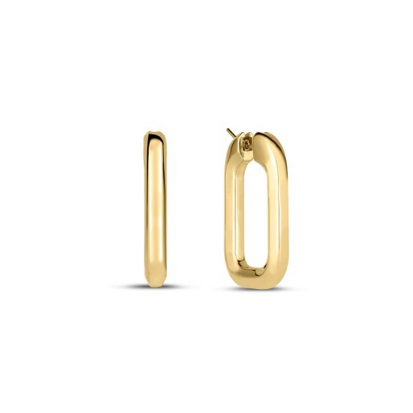 18KY DESIGNER GOLD MEDIUM SQUARE HOOP EARRINGS
