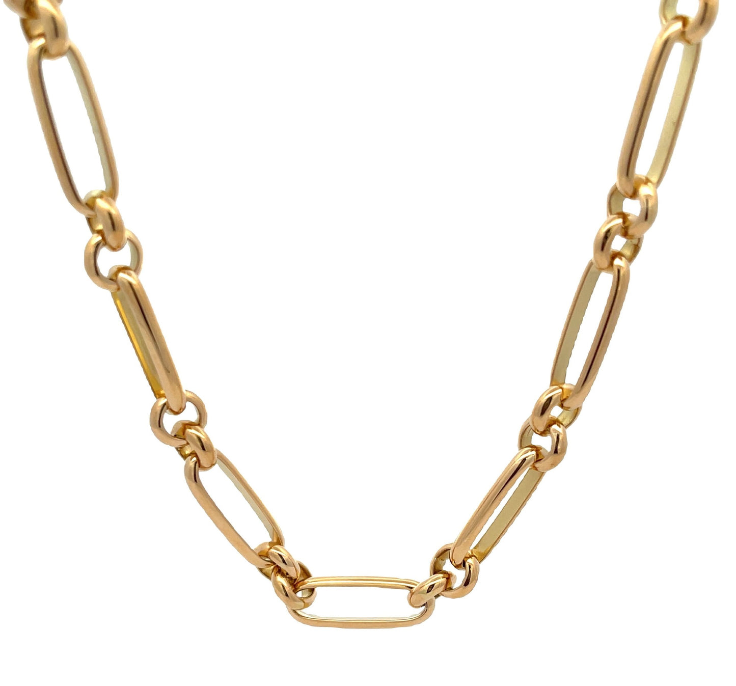 18KY DESIGNER GOLD MIXED LINK 18 INCH CHAIN NECKLACE