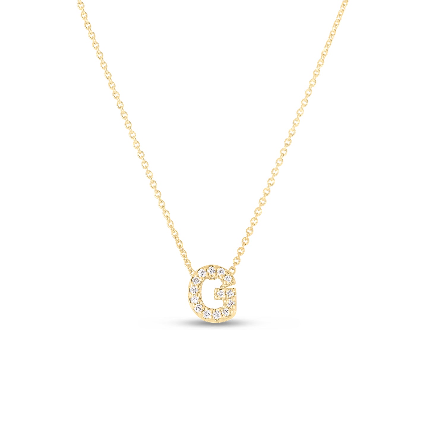 18KY TINY TREASURES DIAMOND LOVE LETTER NECKLACE