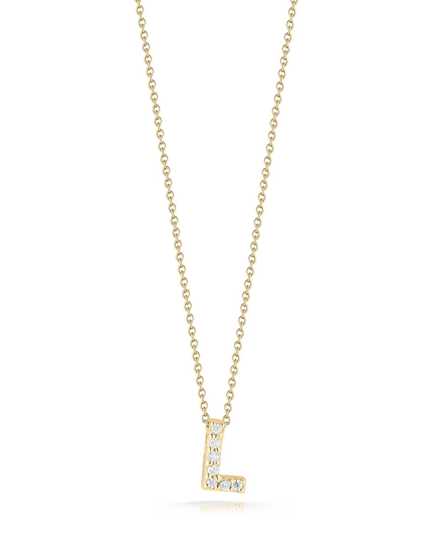 18KY TINY TREASURES DIAMOND LOVE LETTER NECKLACE