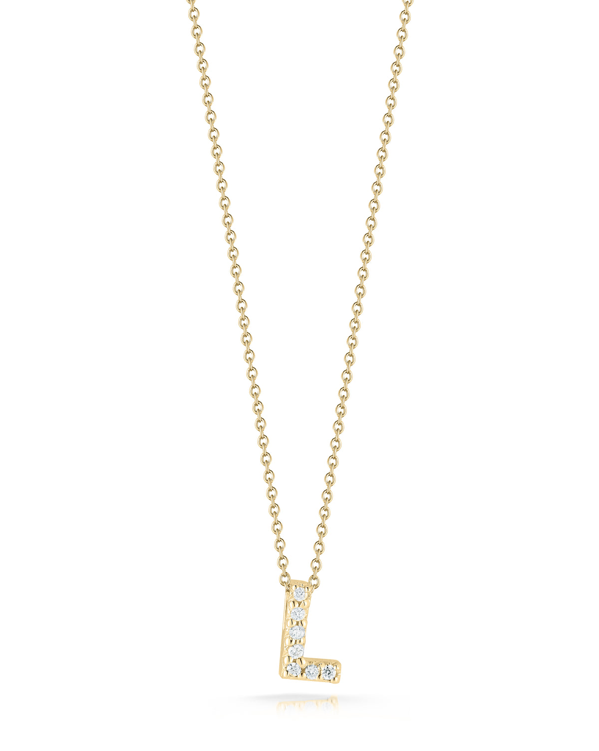 18KY TINY TREASURES DIAMOND LOVE LETTER NECKLACE
