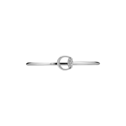 18KW HORSEBIT DIAMOND ACCENT BANGLE