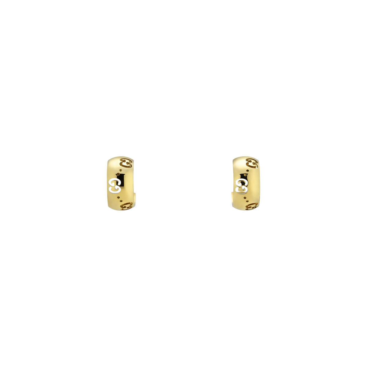 GUCCI ICON 18KY HUGGIE HOOP EARRINGS