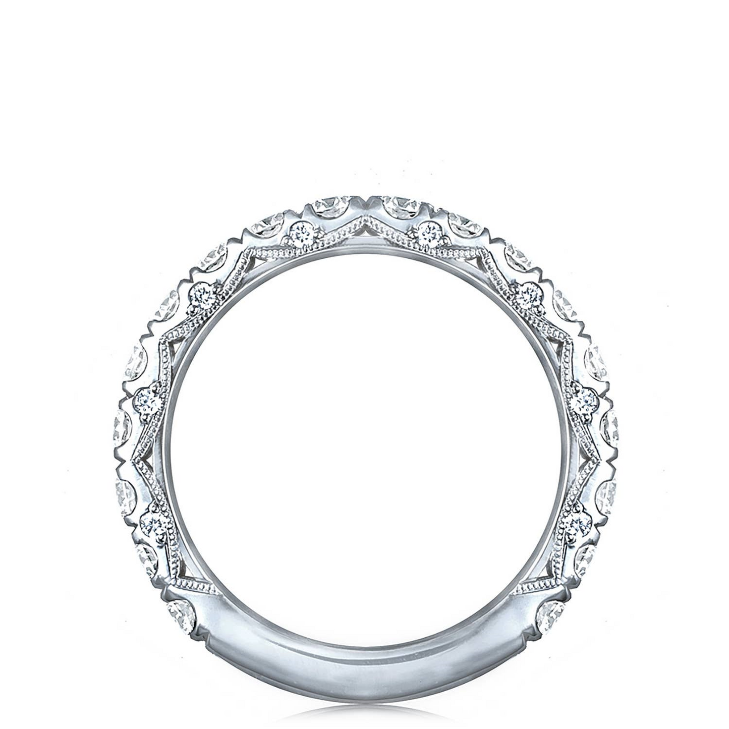 PLATINUM 3/4 WAY DIAMOND WEDDING BAND 1.50TWT