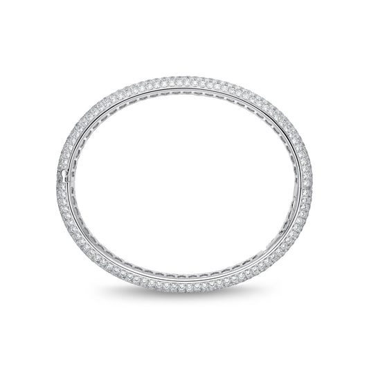 18KW 5ROW PIROUETTE PAVE DIA 11.20TW BANGLE