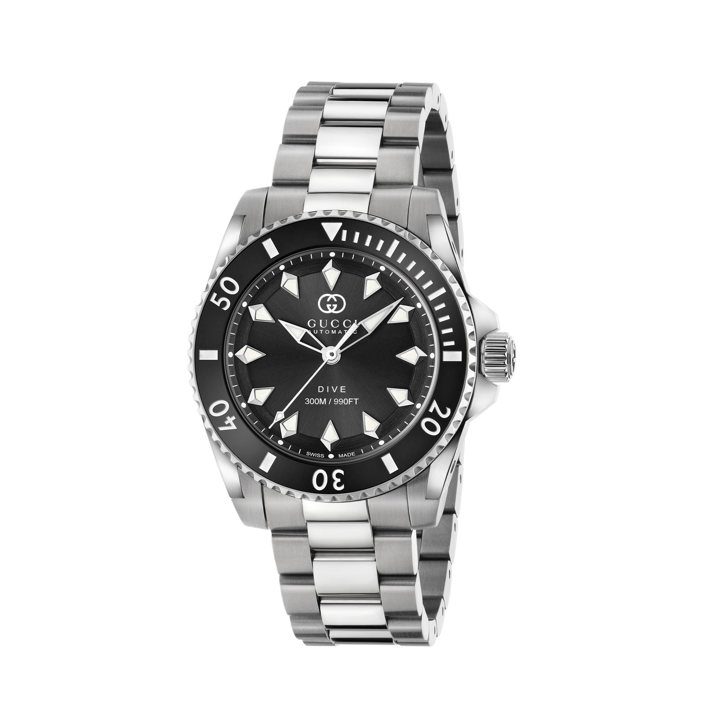 SS GUCCI DIVE 40MM BLK DL BRAC
