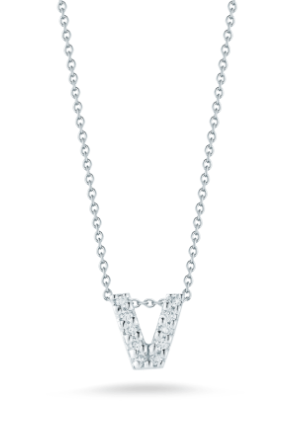 18KW TINY TREASURES DIAMOND LOVE LETTER NECKLACE