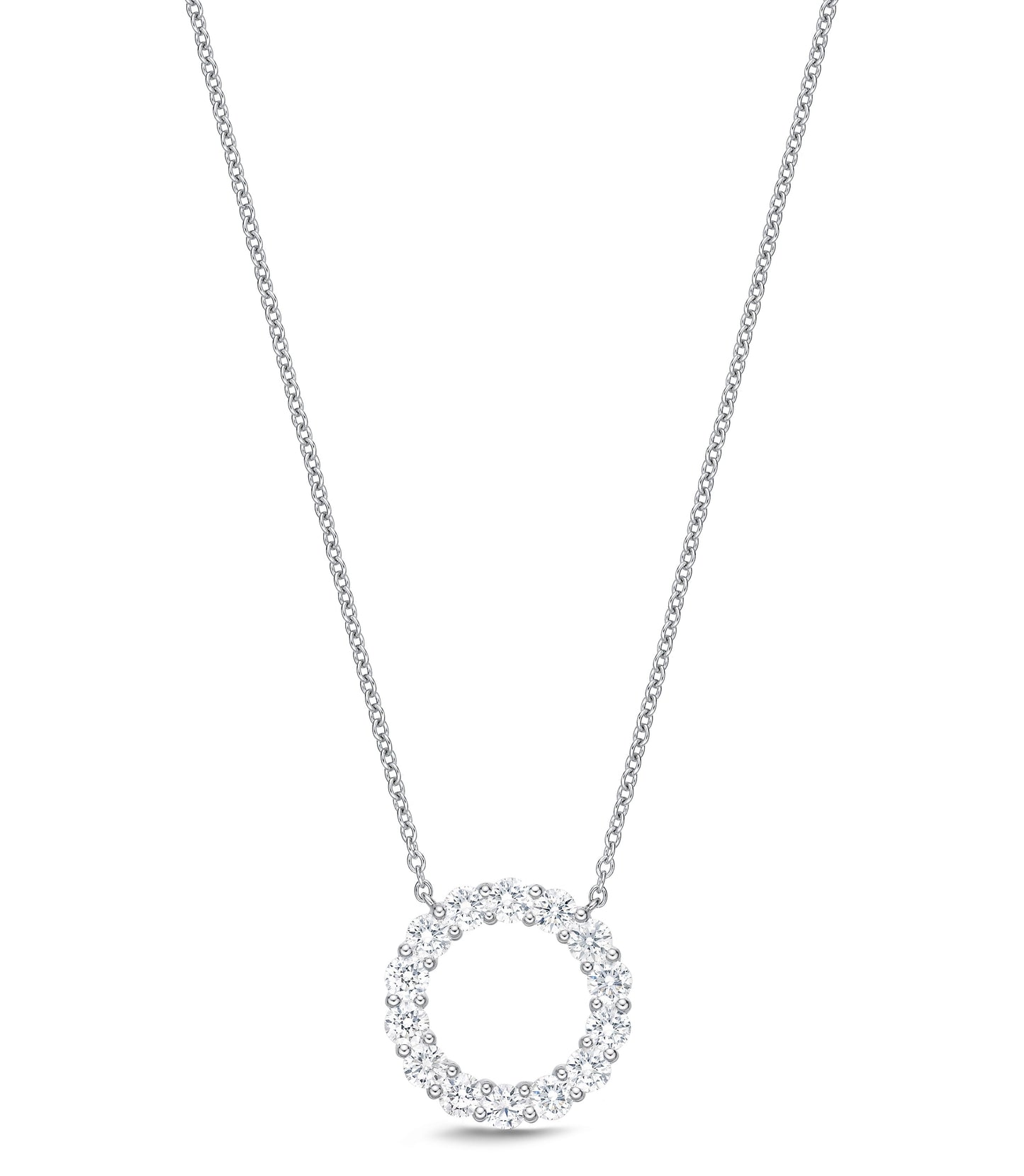 18KW DIAMOND CIRCLE PENDANT ON CHAIN