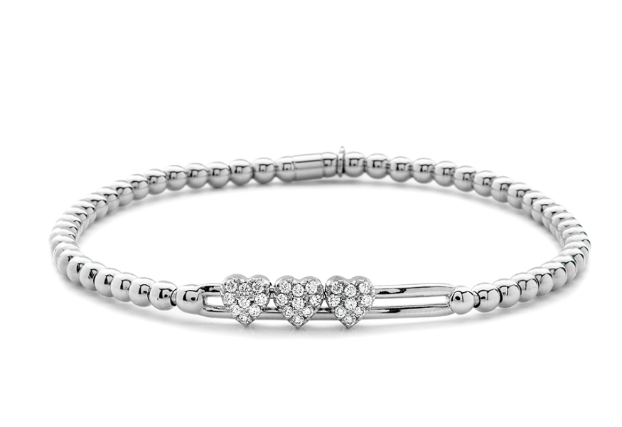 HULCHI BELLUNI 18KY TRESORE 3 HEART STRETCH BRACELET