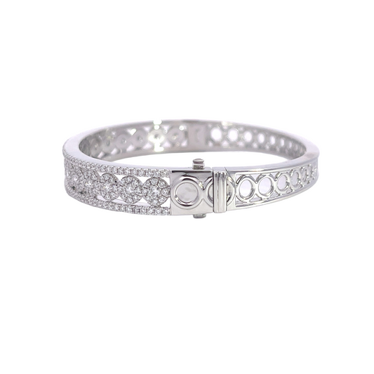 18KW ROUND CUT BANGLE BRACELET