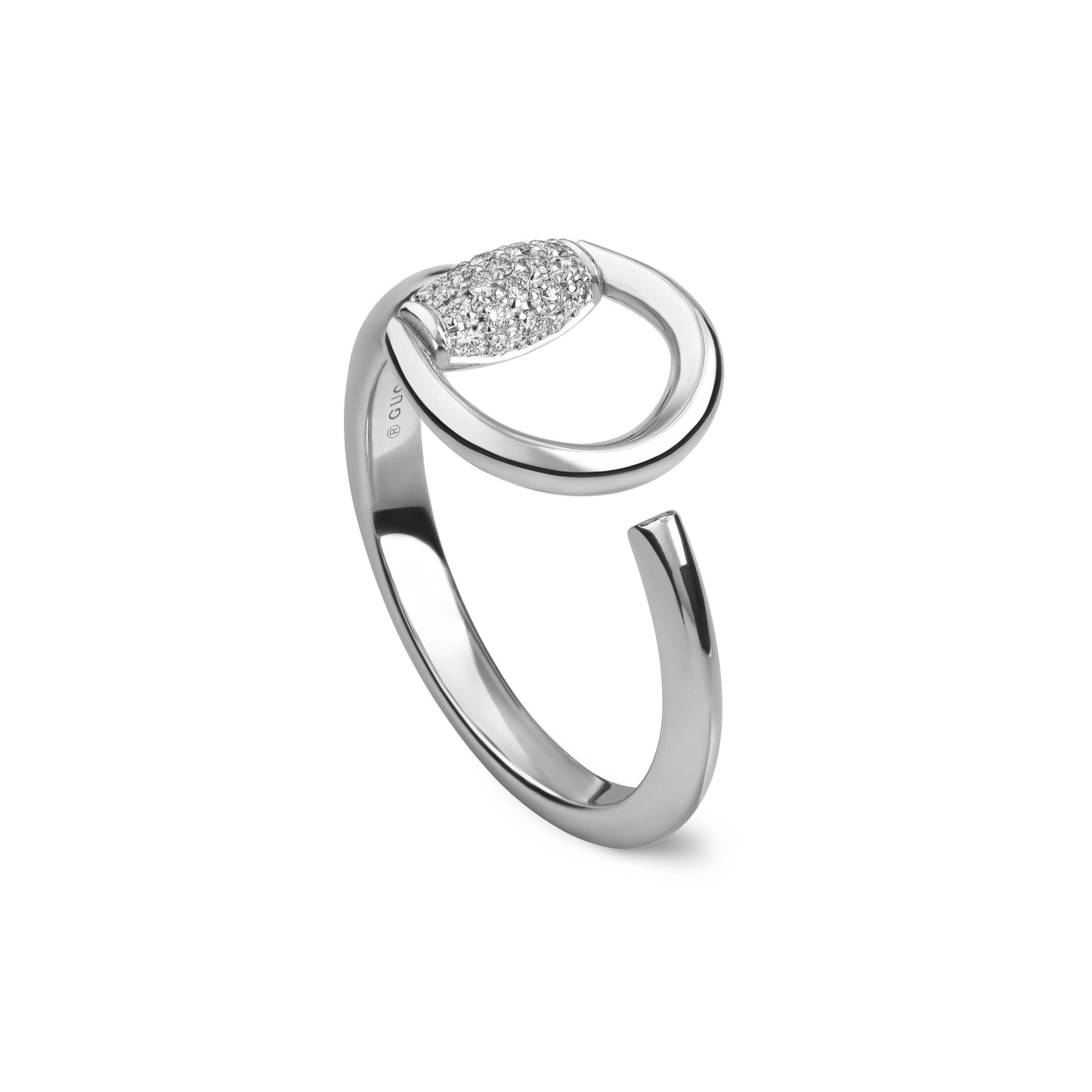 18KW HORSEBIT DIAMOND RING