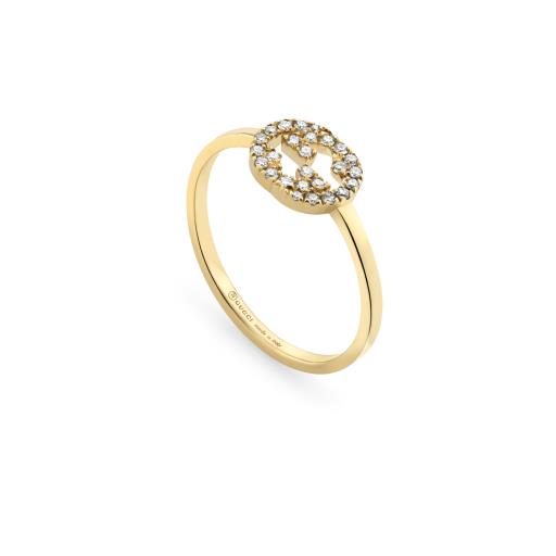 18KY INTERLKG DIA G RING MED
