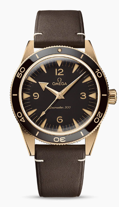 41MM 9K BRONZE GOLD SEAMASTER 300 BROWN DIAL