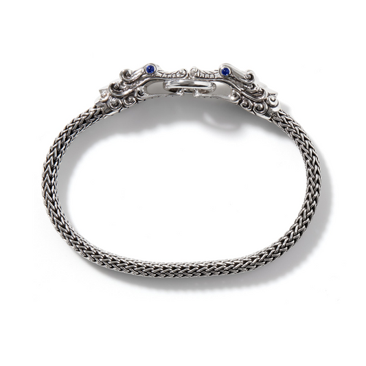 Naga Bracelet, Sterling Silver, Pave, 5MM, Size M