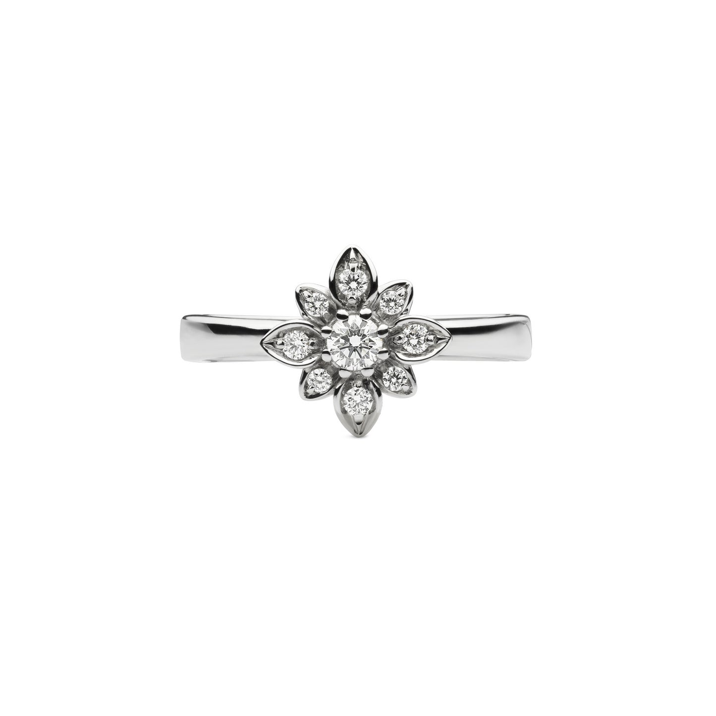 18KW GUCCI FLORA DIAMOND FLOWER RING