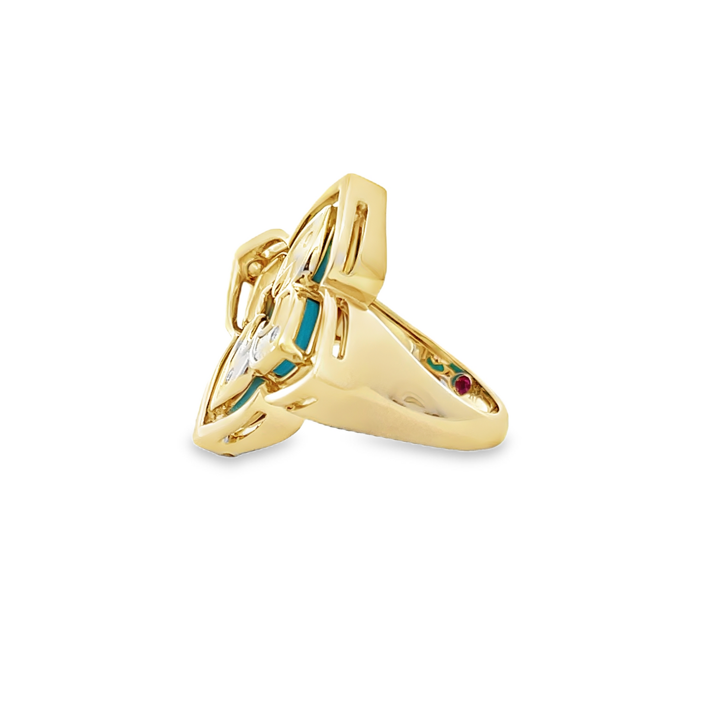 18KY VVENETIAN PRINCESS PIROUETTE MEDIUM FLOWER RING