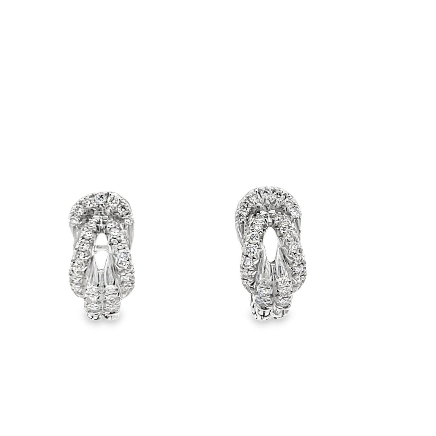 Love Knot Earrings, Sterling Silver, Diamonds