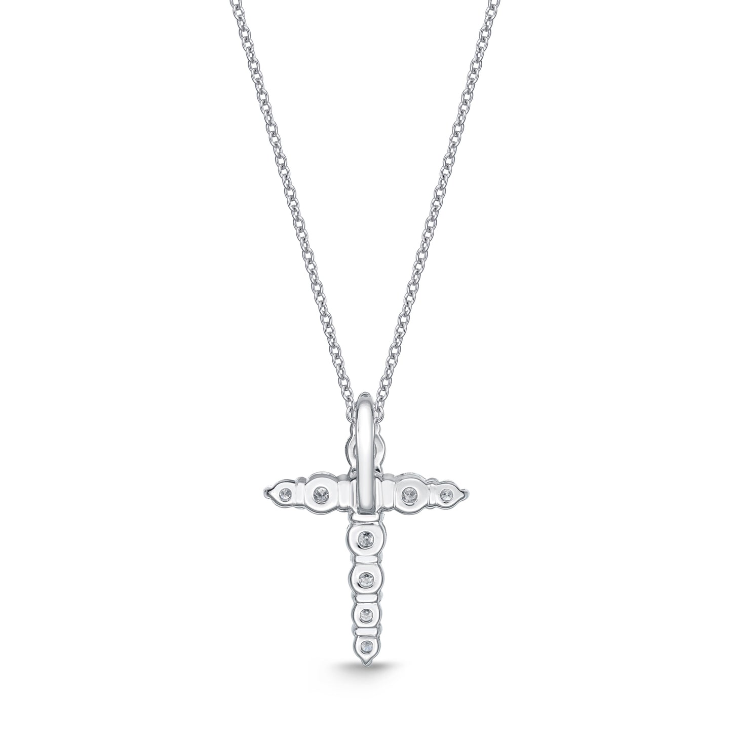 18KW DIAMOND CROSS PENDANT ON CHAIN