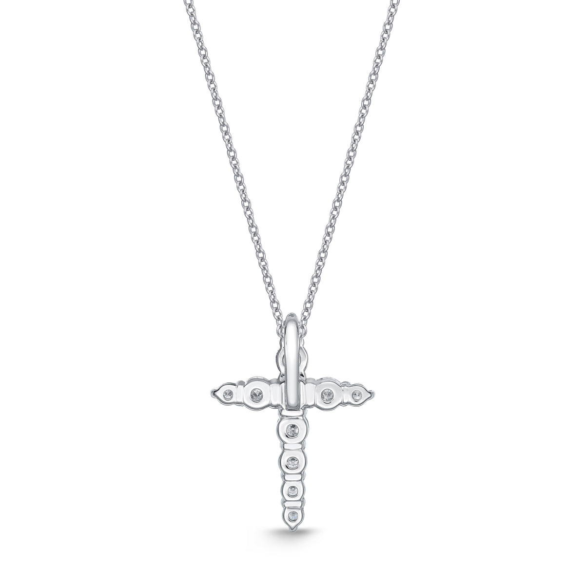 18KW DIAMOND CROSS PENDANT ON CHAIN
