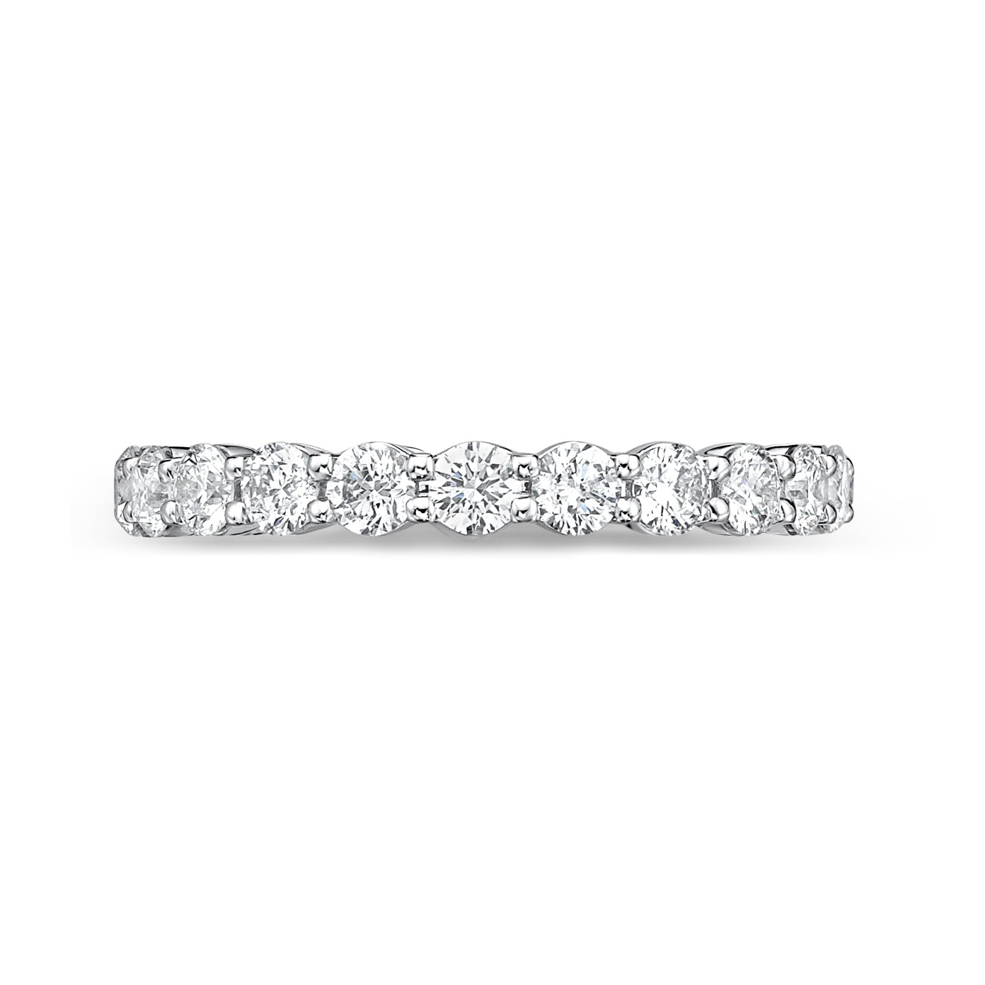 PLATINUM PETITE PRONG DIAMOND BAND