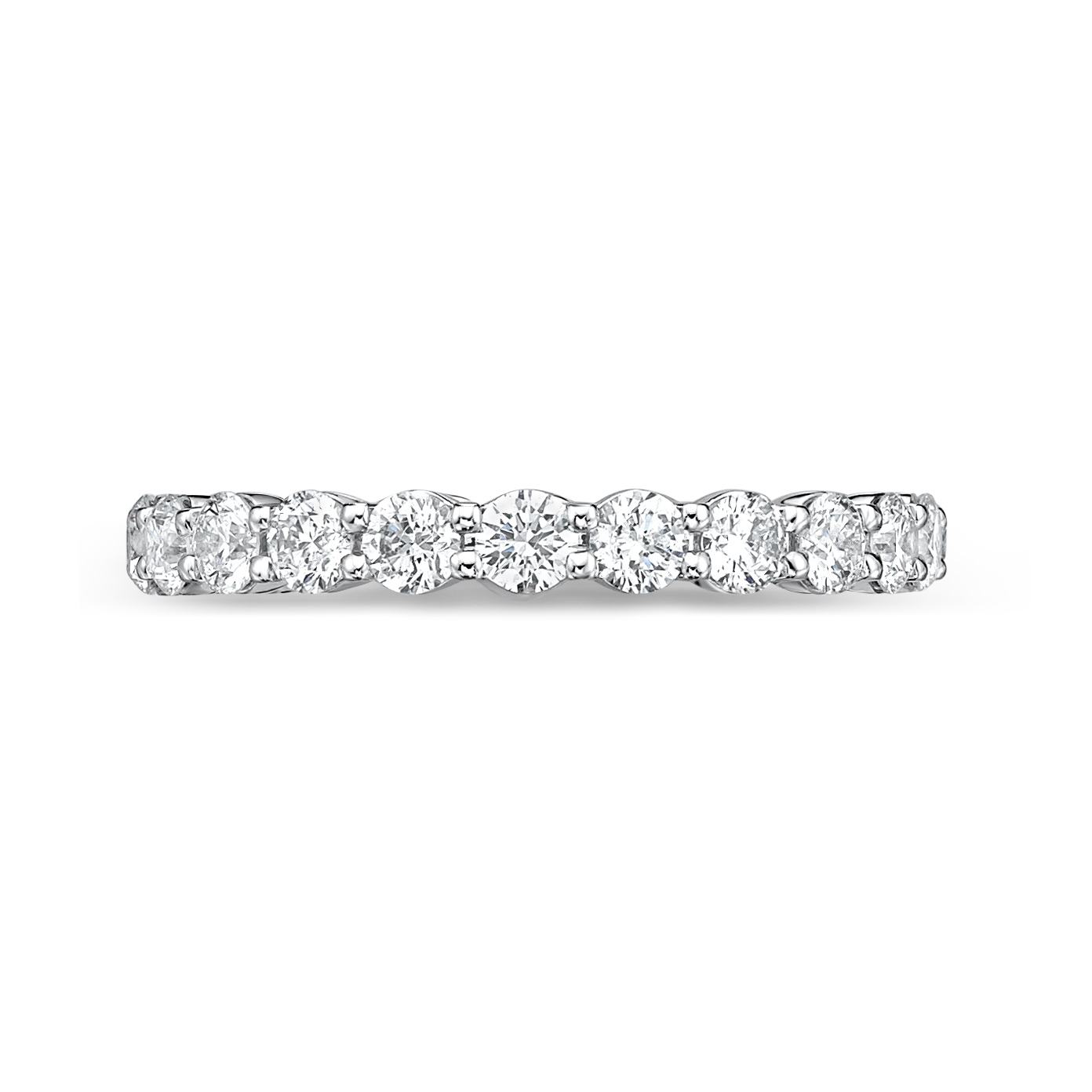 PLATINUM PETITE PRONG DIAMOND BAND