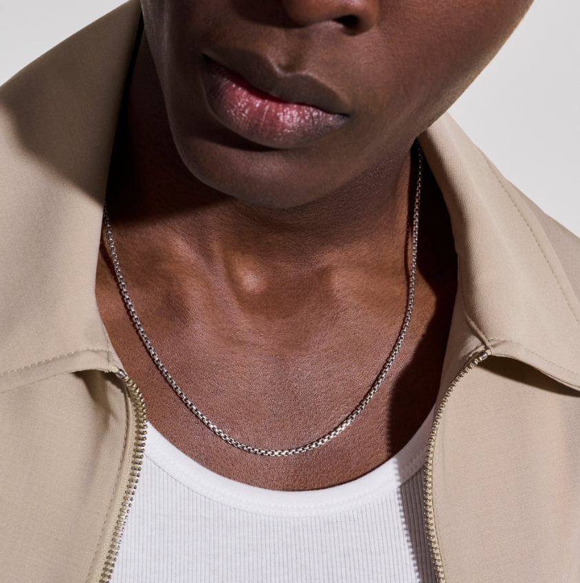 Box Chain Necklace, Sterling Silver, 2.7MM