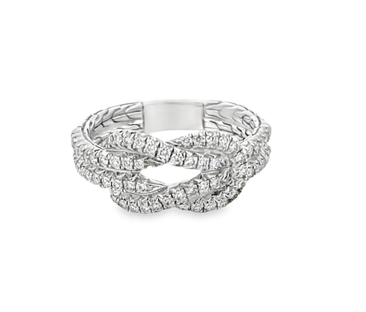 Love Knot Ring, Sterling Silver, Diamonds
