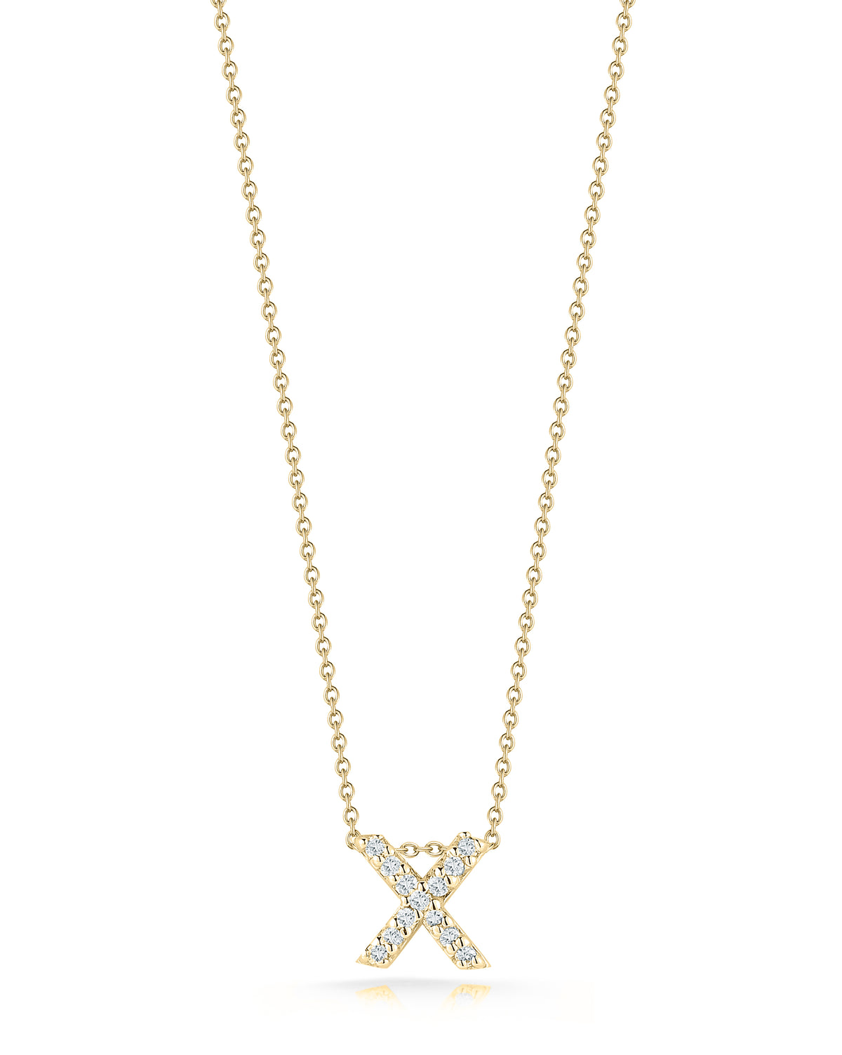 18KY TINY TREASURES DIAMOND LOVE LETTER NECKLACE